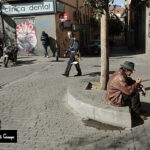 Aspecto de una plaza en una mañana de domingo por fotógrafo profeional en Madrid